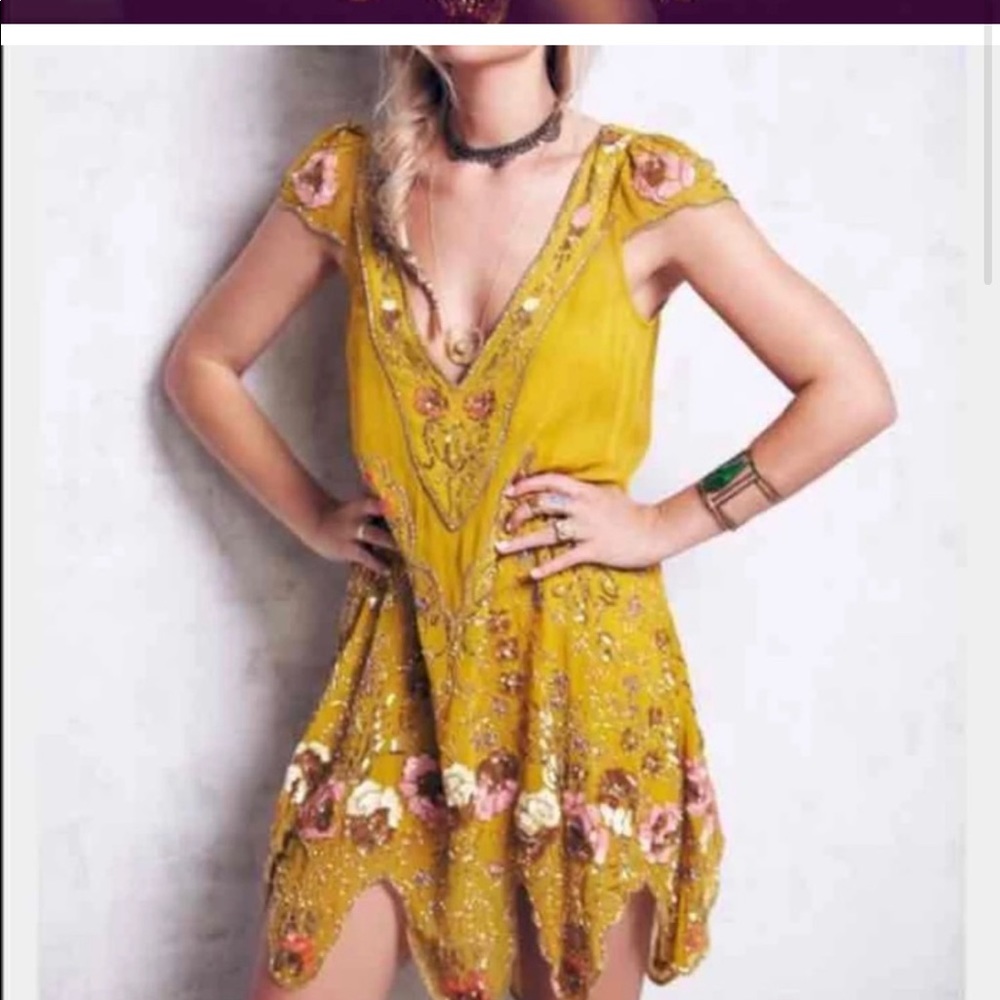 FREE PEOPLE MAGIC GARDEN PARTY DRESS 20s Flapper ART DECO Sequin Embellished S - Picture 3 of 16
